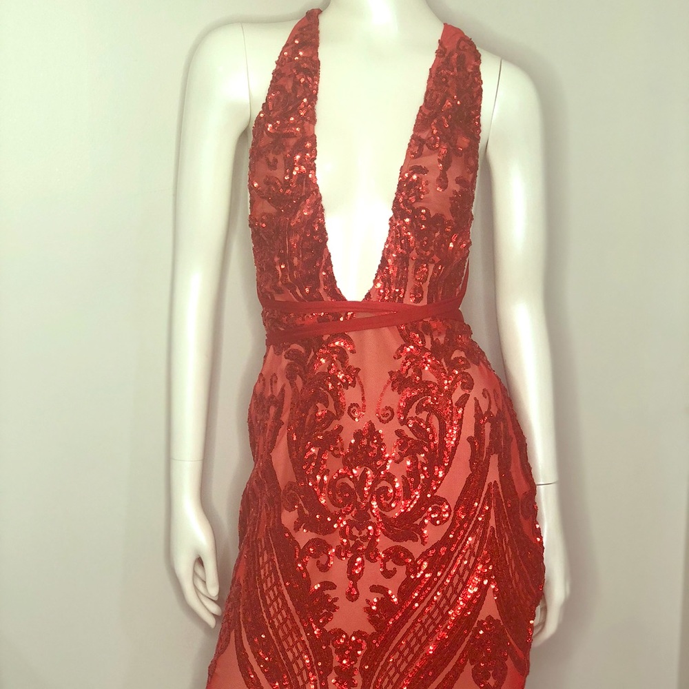 Red Sequence Dress